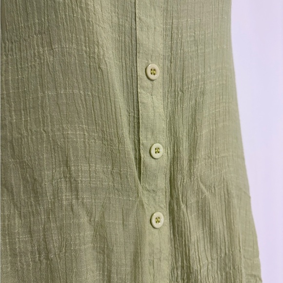 Y2K Papa Sleeveless Green Button-Down Women's Mini Summer Dress Size Small - Picture 6 of 12